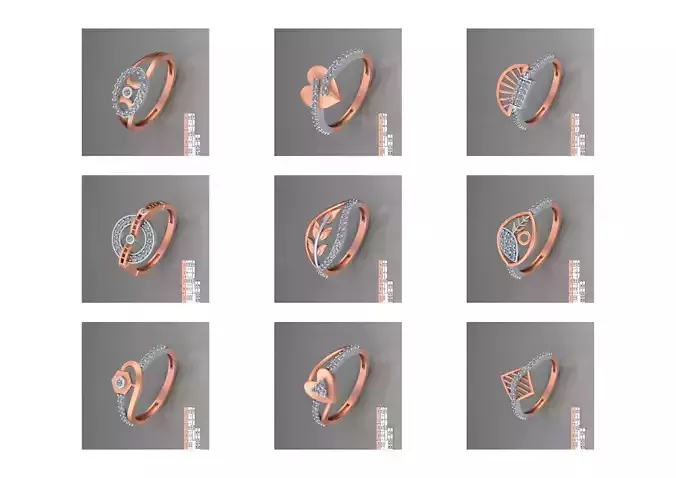 women rings bulk 3d print files 