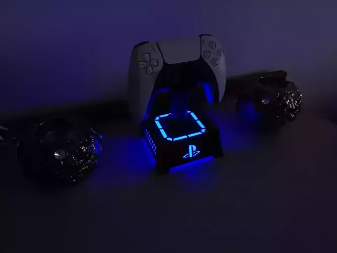 DUALSENSE AND MORE CONTROLLERS STAND WITH LED DESIGN 3D print model