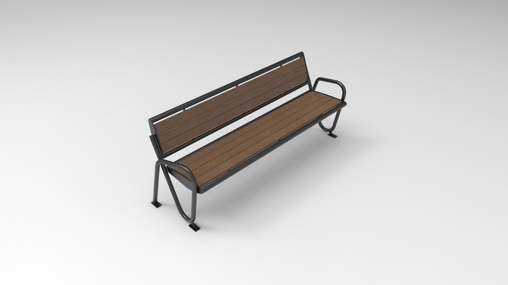 20 MODEL PARK BENCH Low-poly 3D model_13