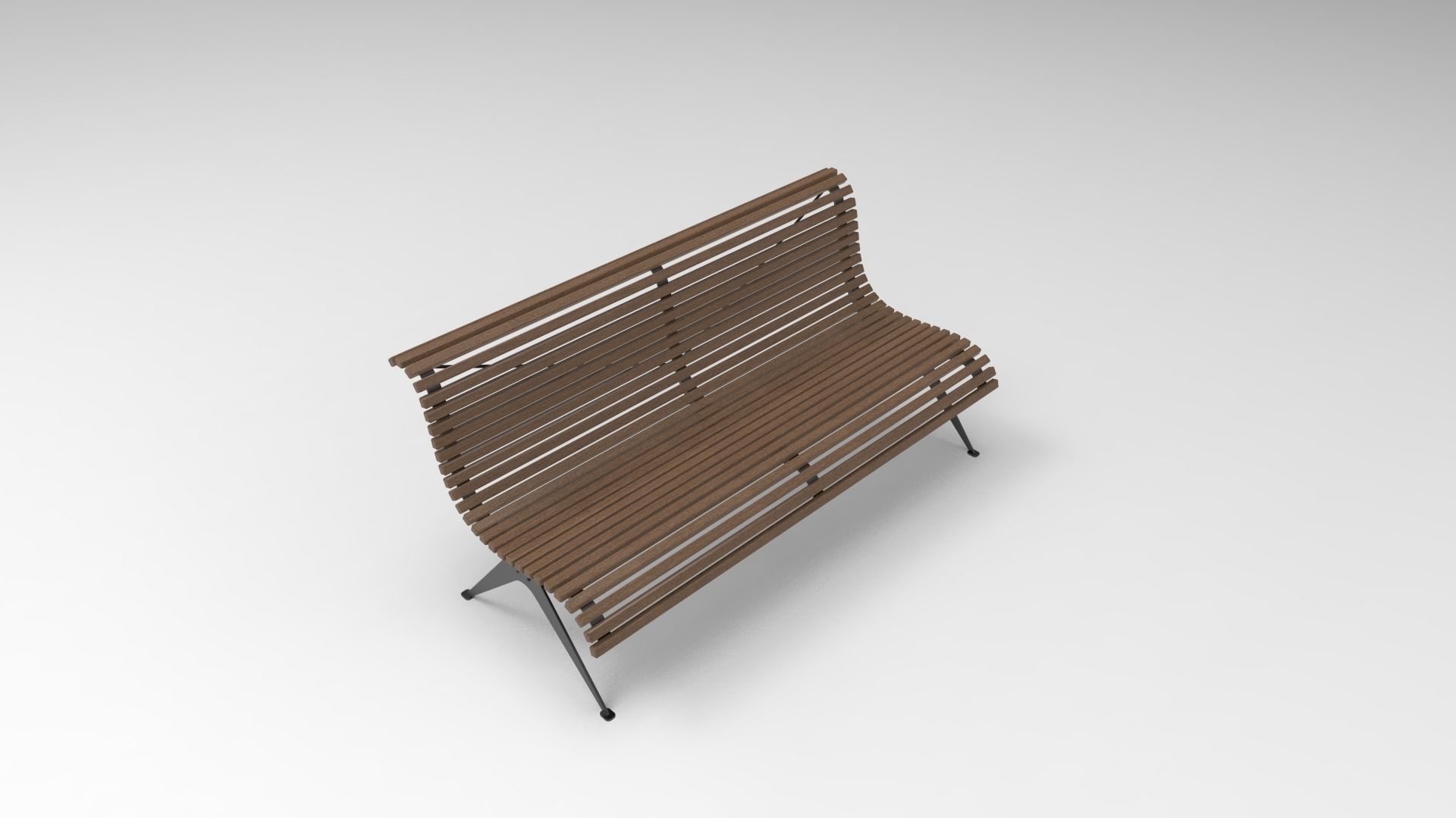 20 MODEL PARK BENCH Low-poly 3D model_9