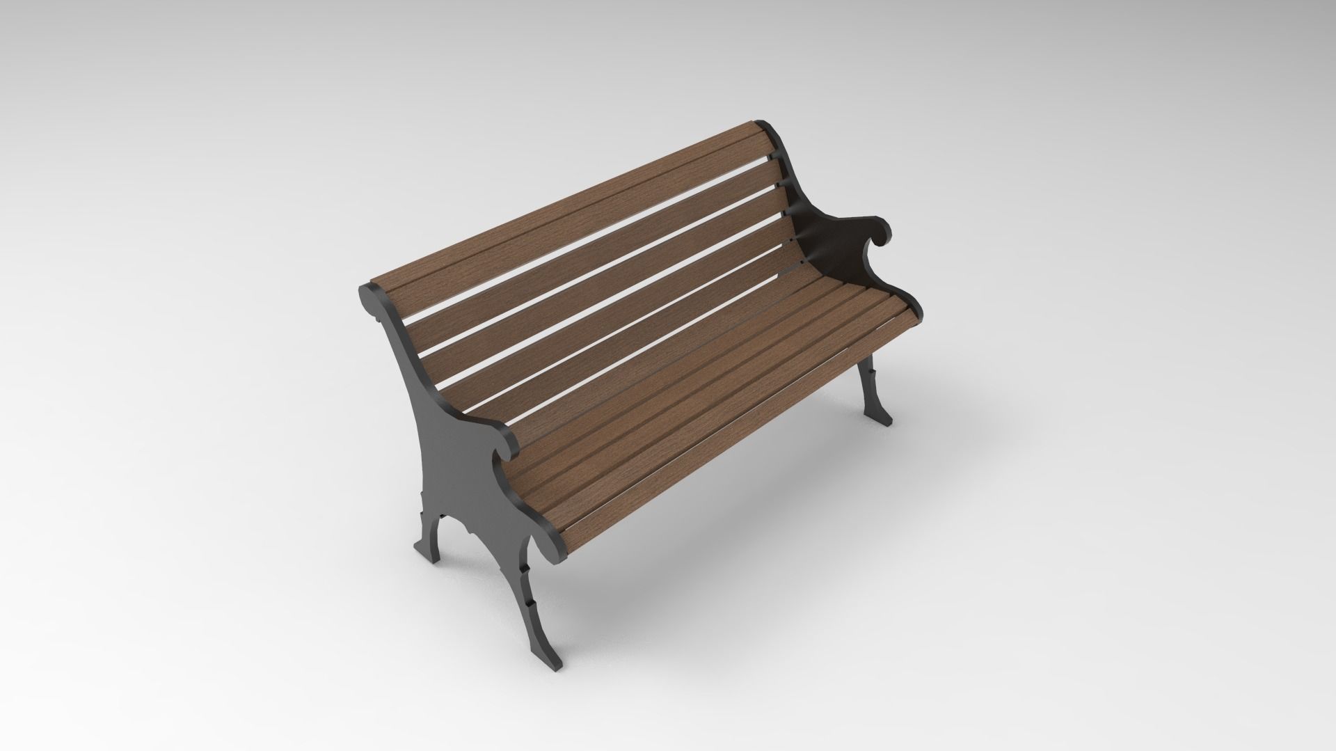 20 MODEL PARK BENCH Low-poly 3D model_12