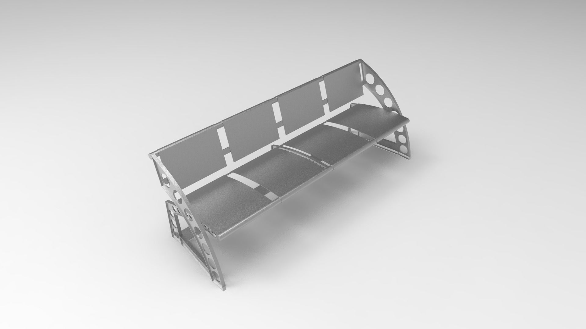 20 MODEL PARK BENCH Low-poly 3D model_15