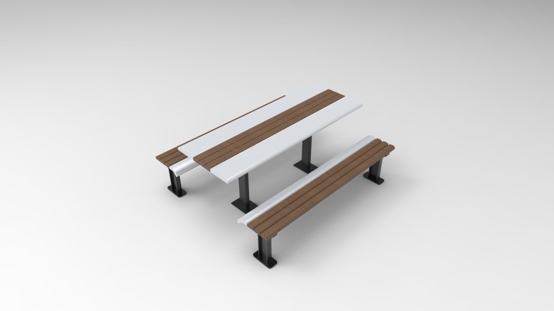 20 MODEL PARK BENCH Low-poly 3D model_10