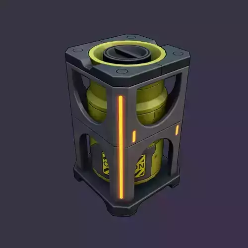 Stylized Space Barrel with Liquid