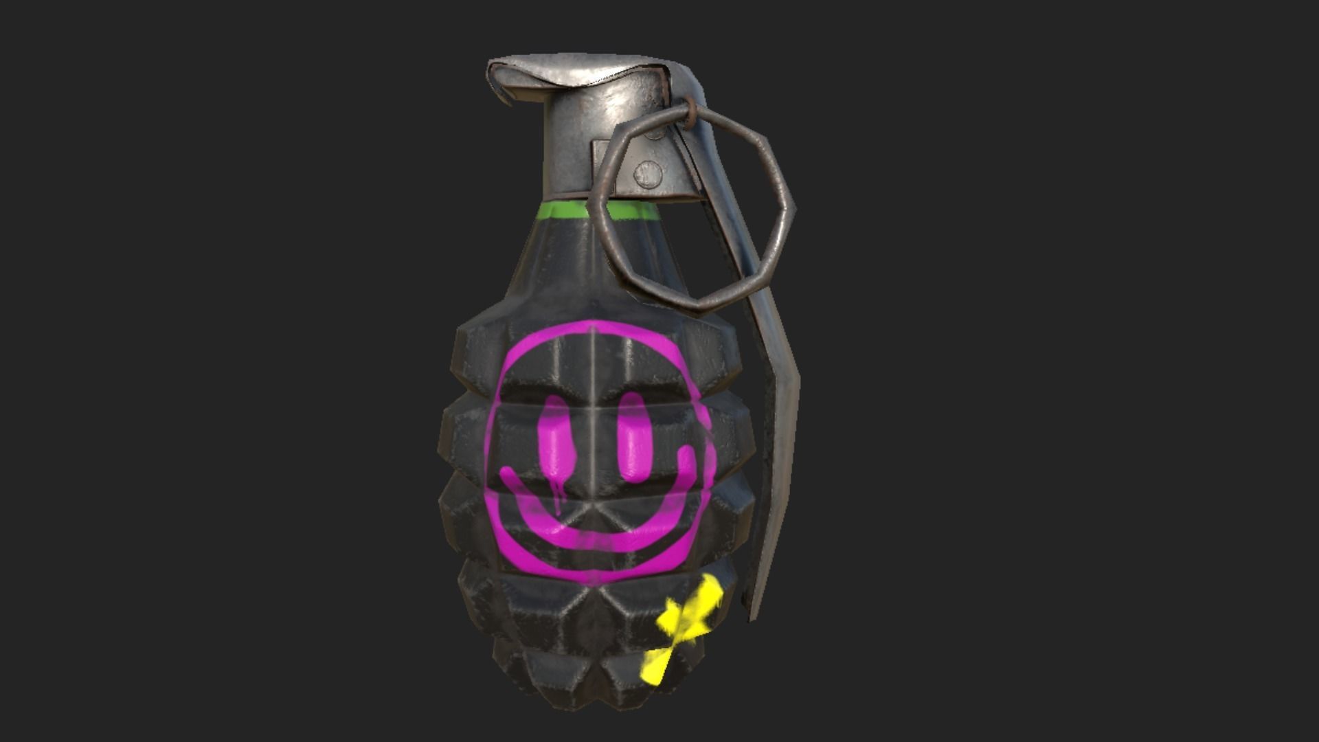 Graffiti Grenade Low-poly 3D model_3