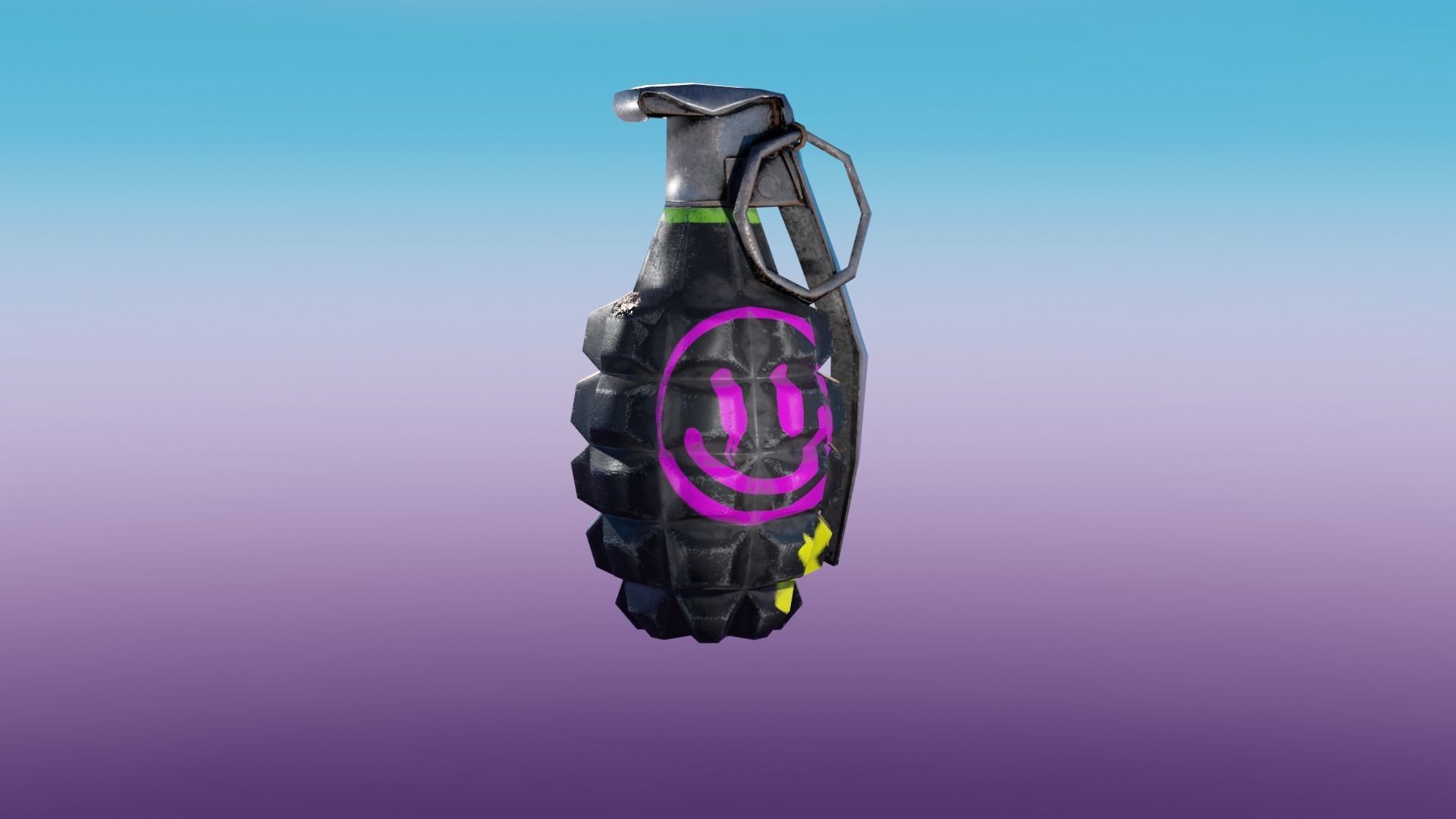 Graffiti Grenade Low-poly 3D model_2