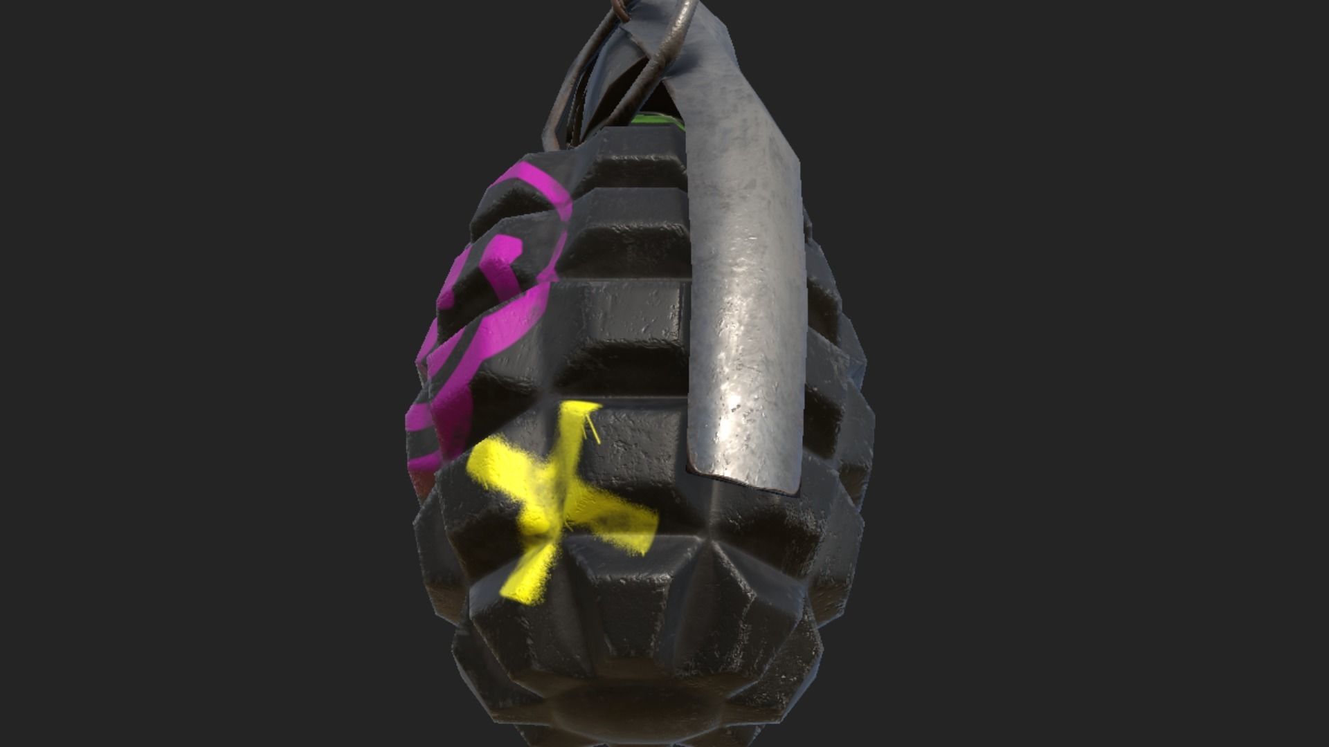 Graffiti Grenade Low-poly 3D model_6