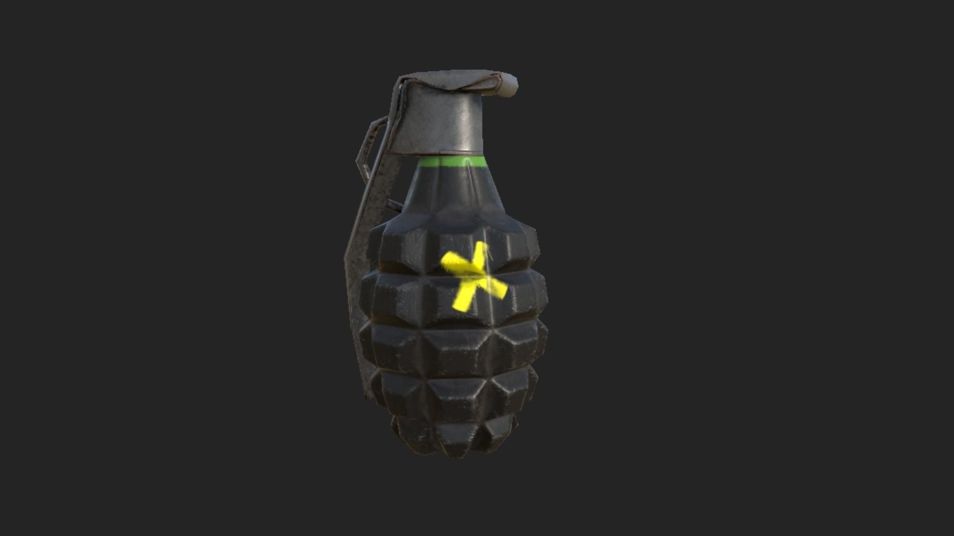 Graffiti Grenade Low-poly 3D model_5