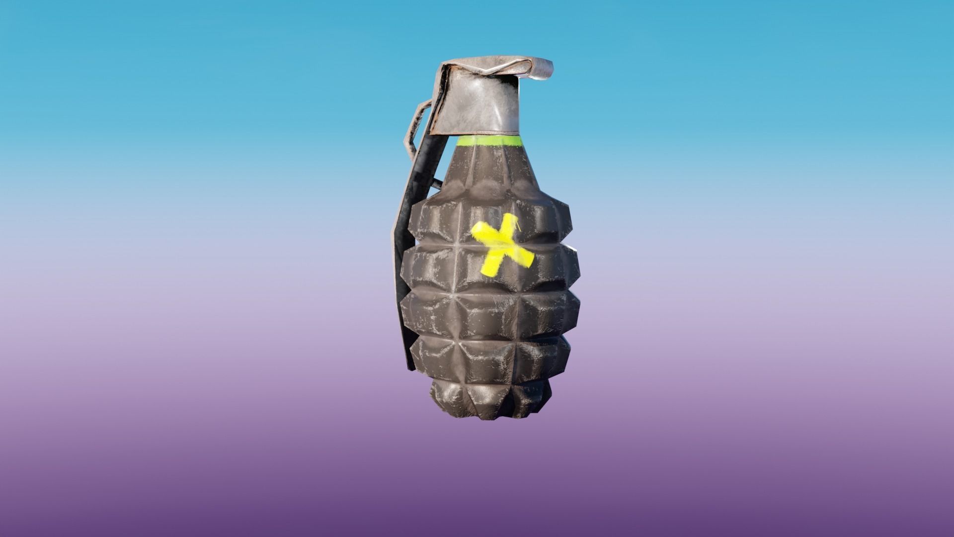 Graffiti Grenade Low-poly 3D model_1