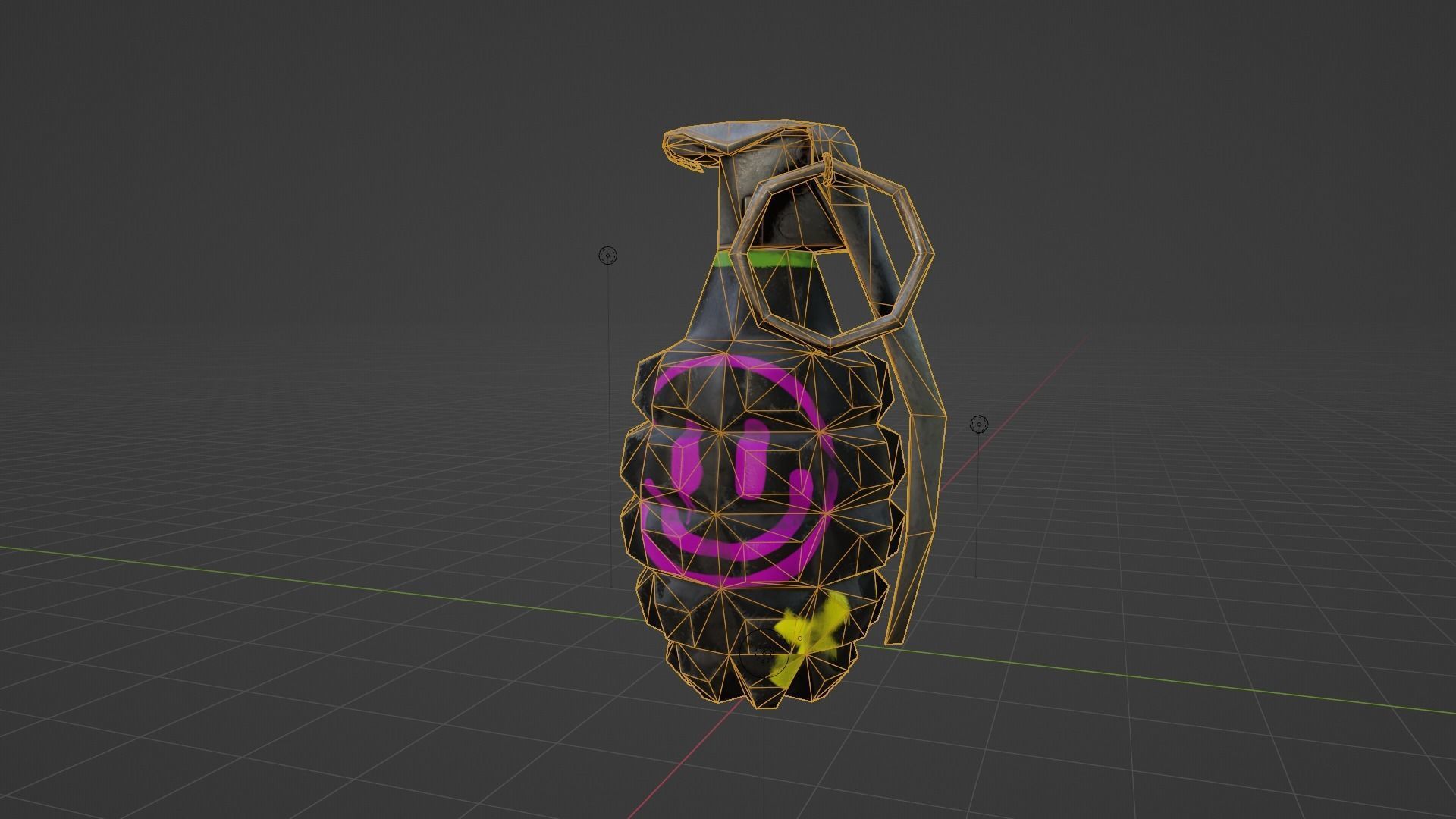 Graffiti Grenade Low-poly 3D model_8