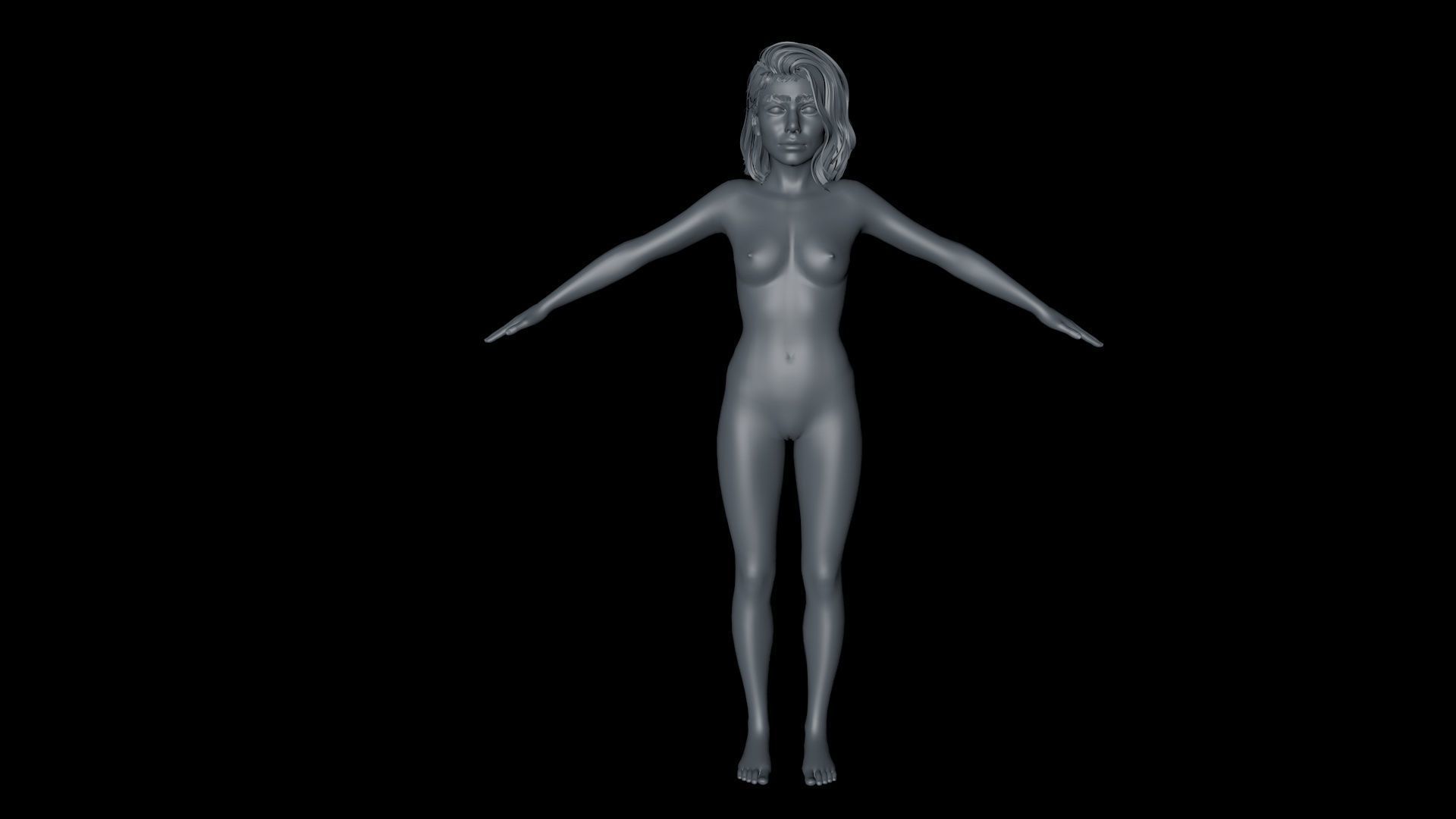 Male and female Couple Characters naked with Genital organs Low-poly 3D model_11