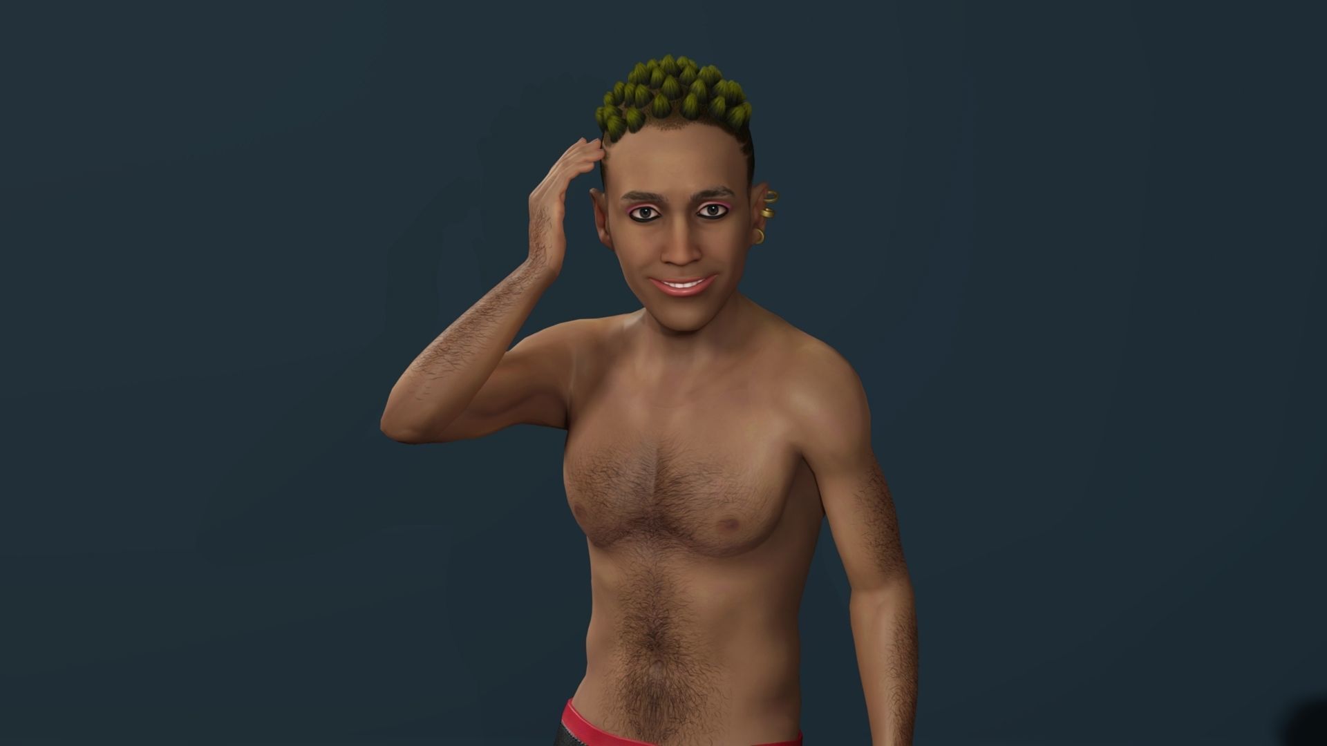 Male and female Couple Characters naked with Genital organs Low-poly 3D model_2