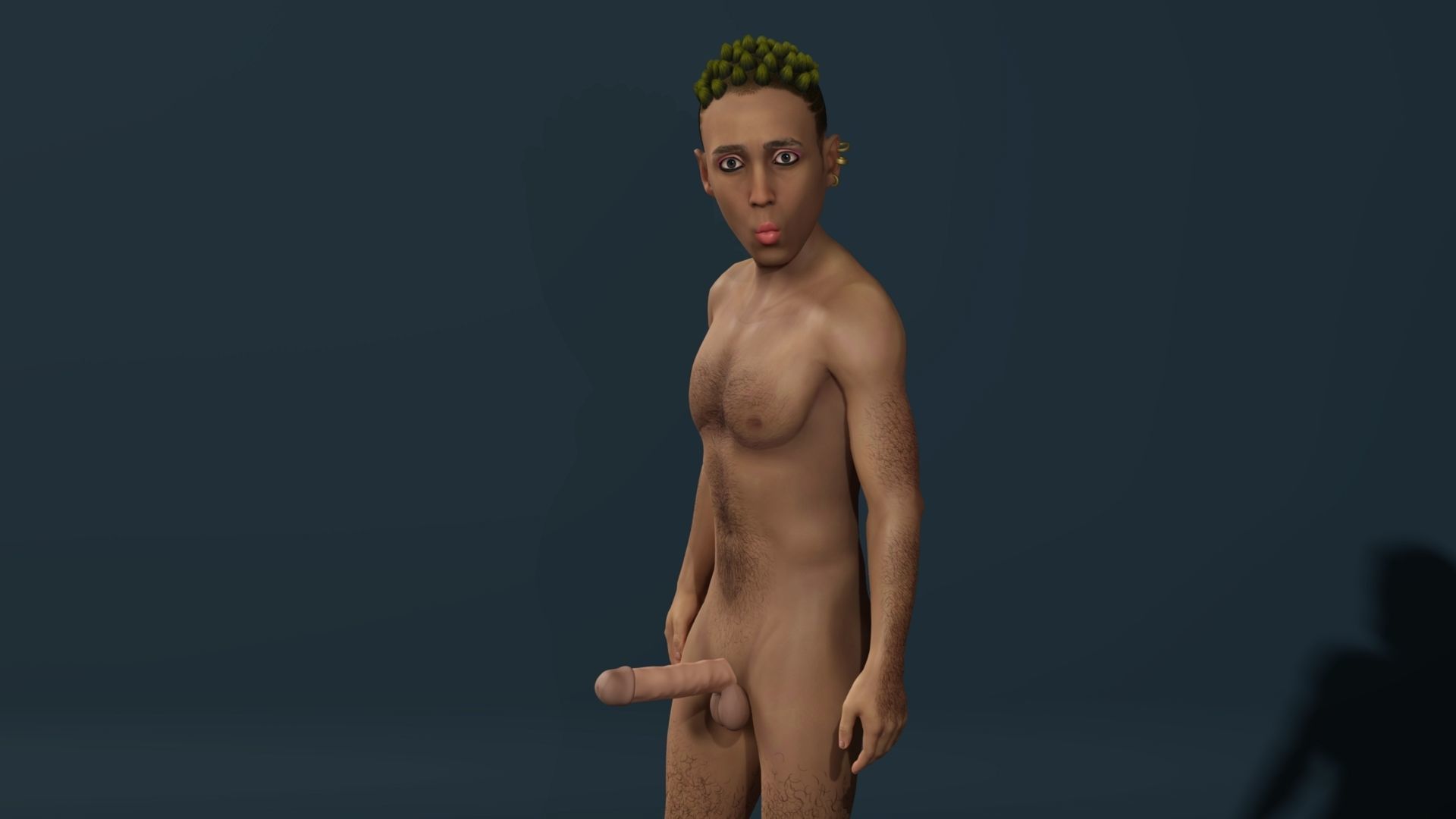 Male and female Couple Characters naked with Genital organs Low-poly 3D model_5