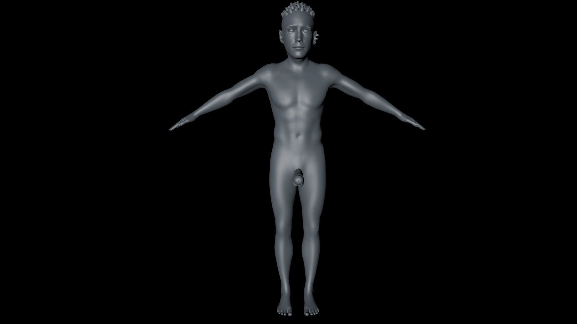 Male and female Couple Characters naked with Genital organs Low-poly 3D model_10