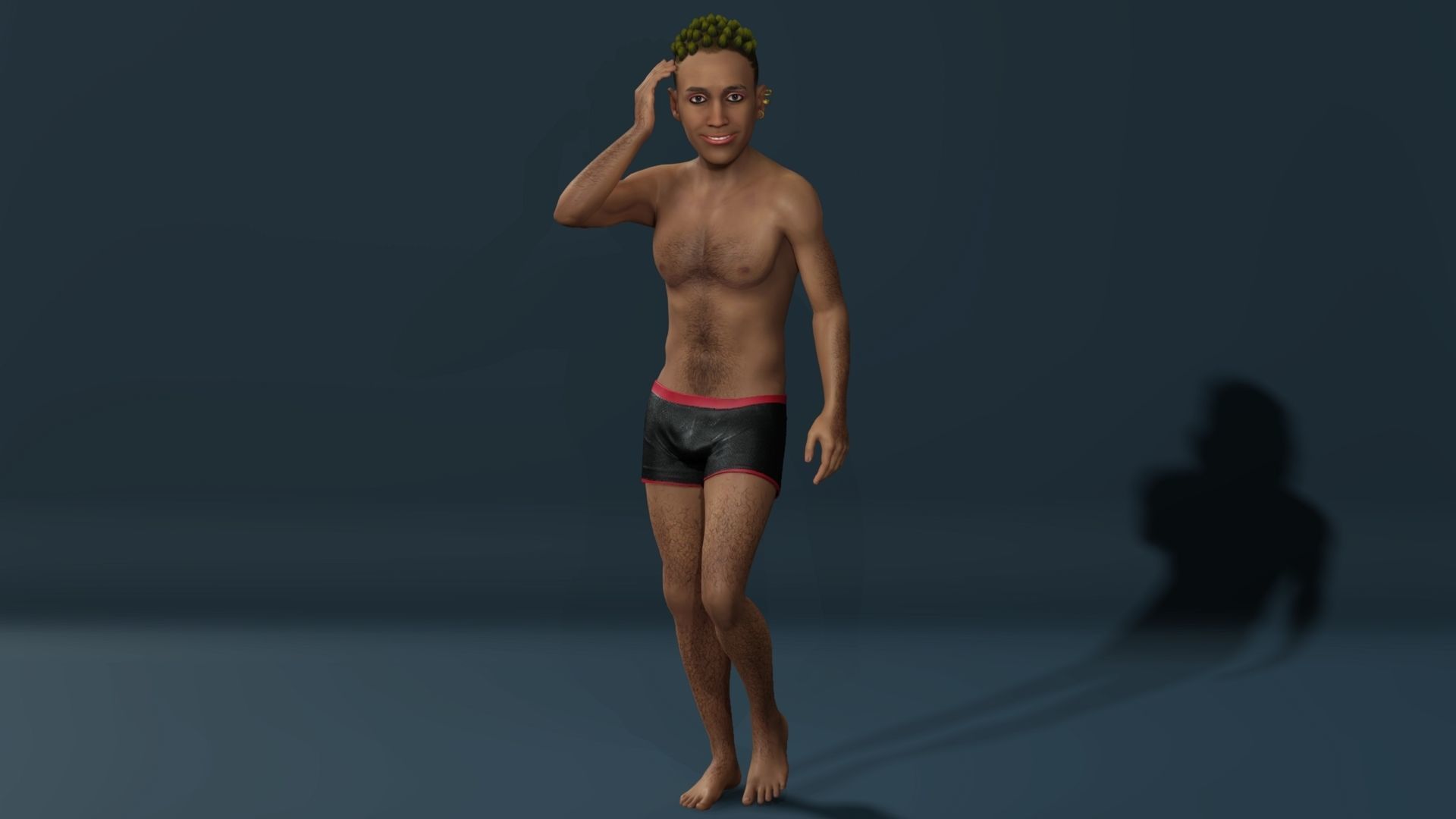 Male and female Couple Characters naked with Genital organs Low-poly 3D model_3