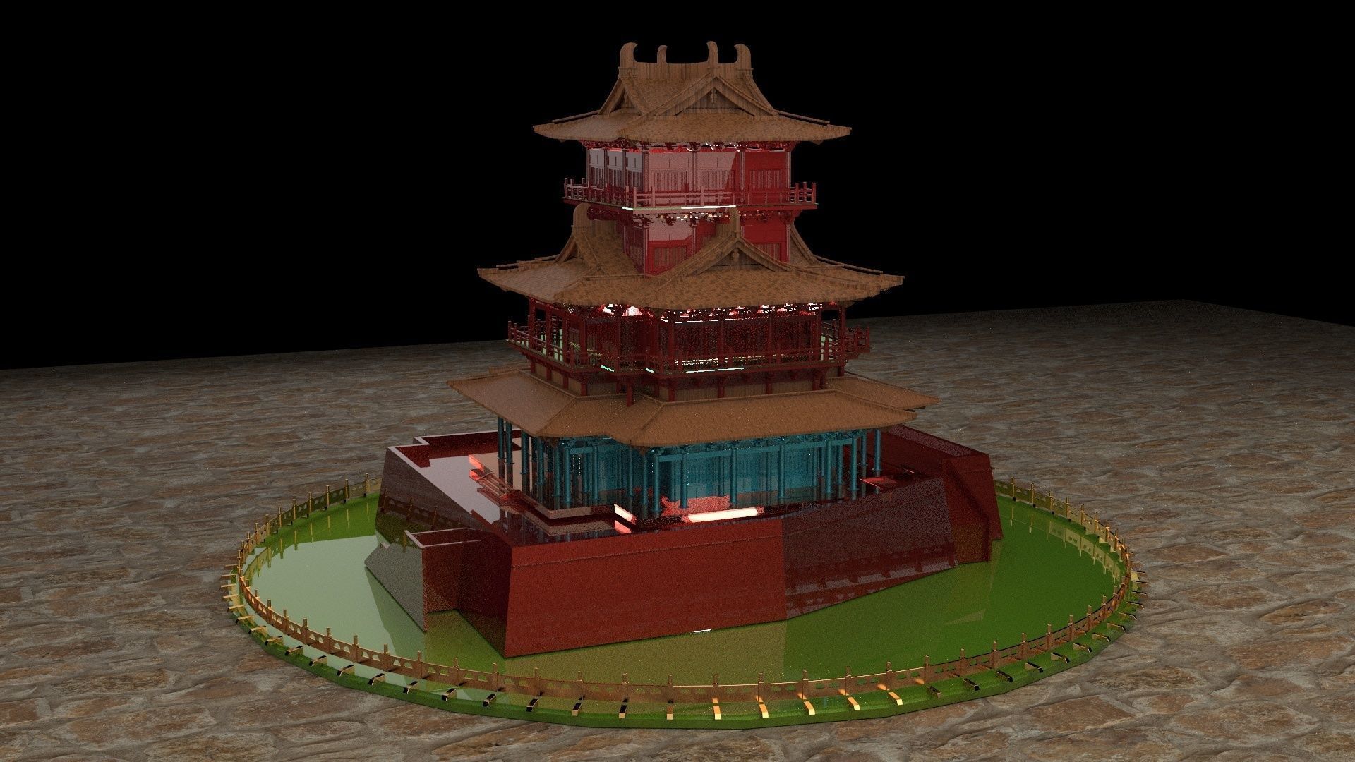 Chinese ancient house 3D model_4