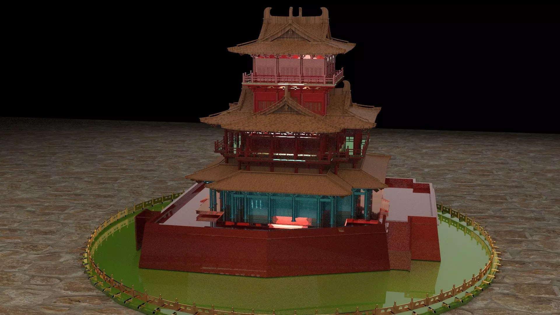 Chinese ancient house 3D model_0