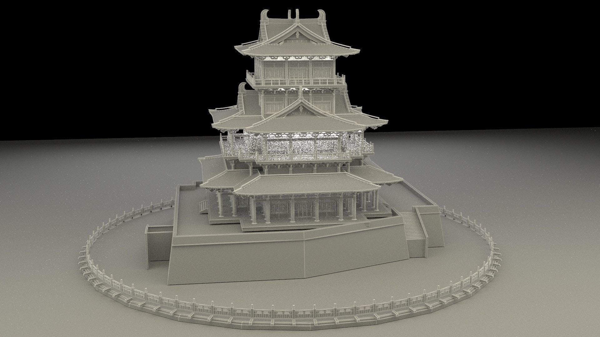 Chinese ancient house 3D model_6