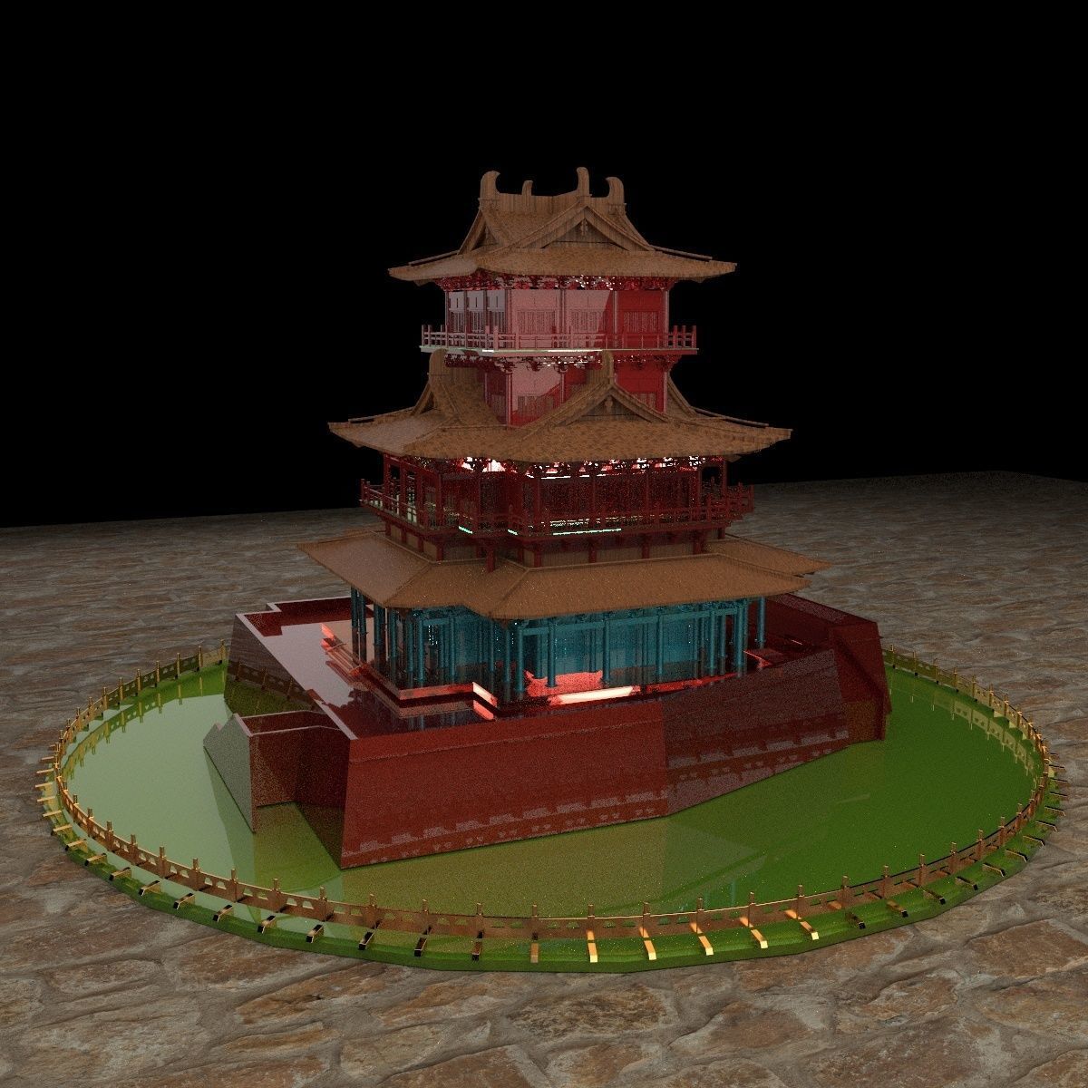 Chinese ancient house 3D model_5