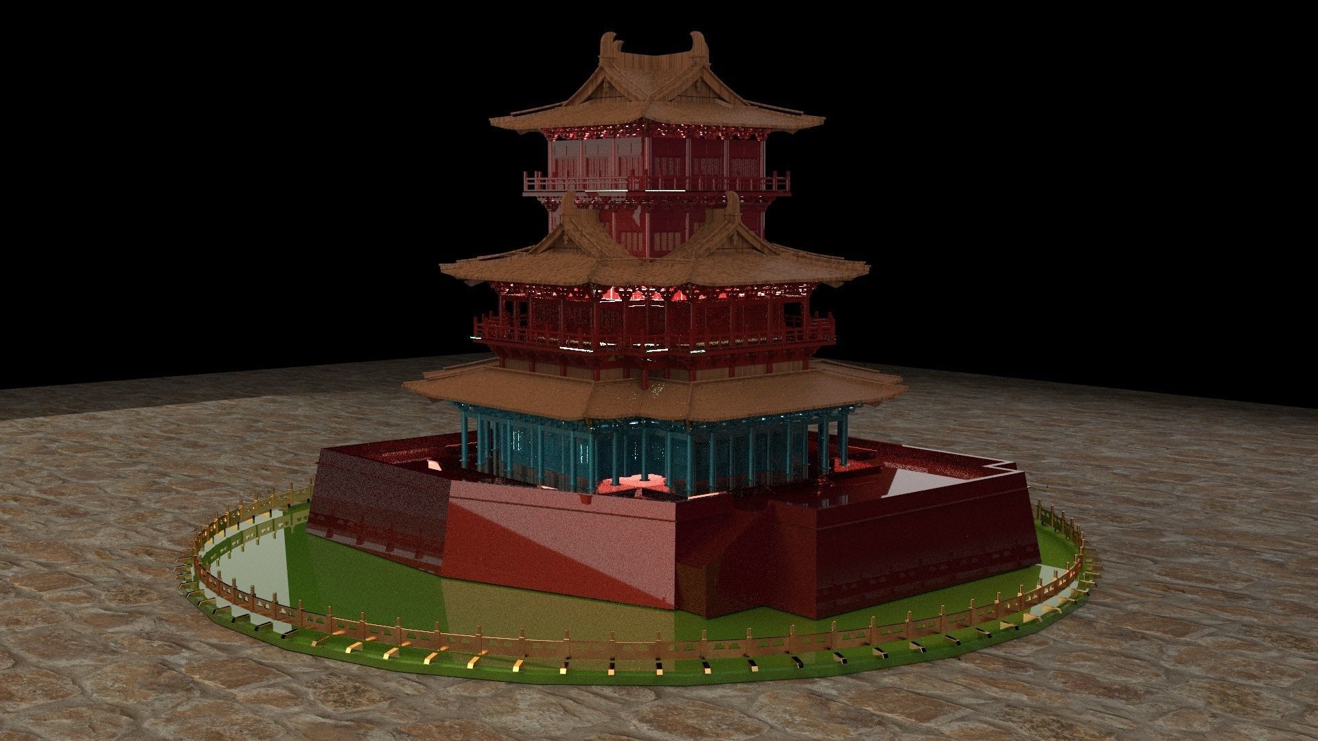 Chinese ancient house 3D model_2
