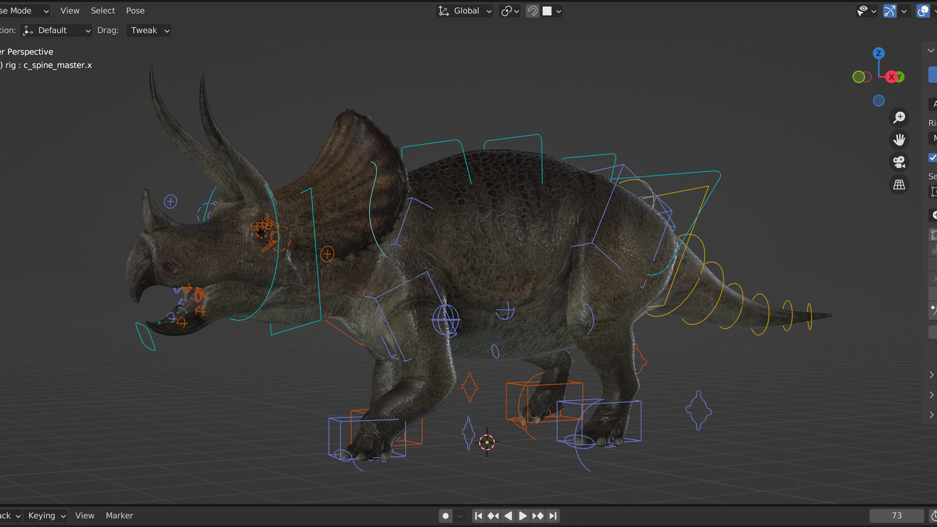 Triceratops Low-poly 3D model_6
