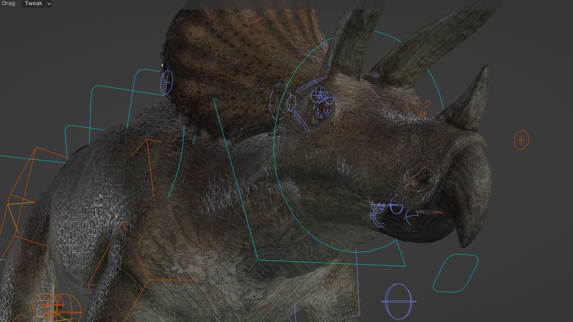 Triceratops Low-poly 3D model_7