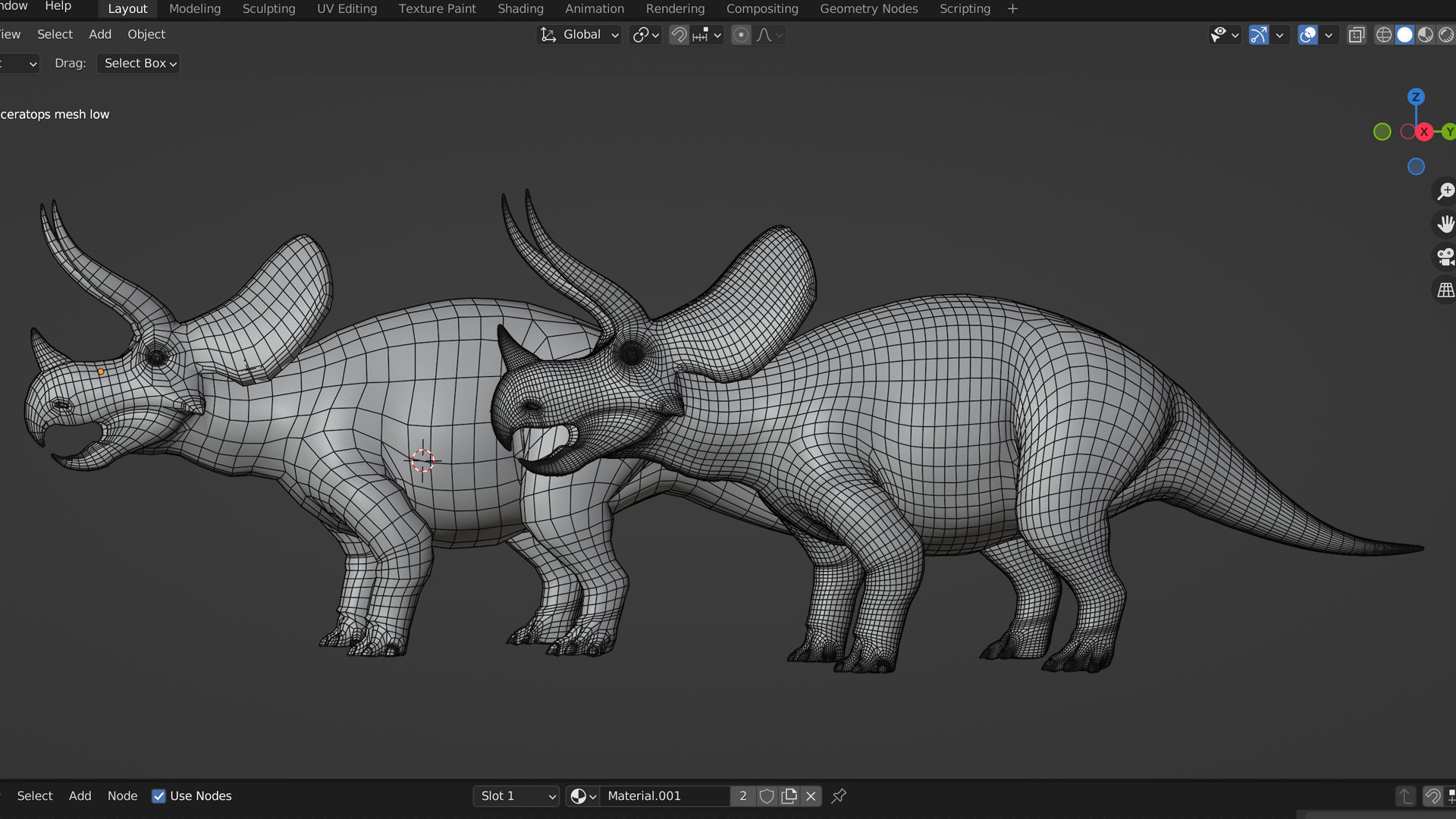Triceratops Low-poly 3D model_27
