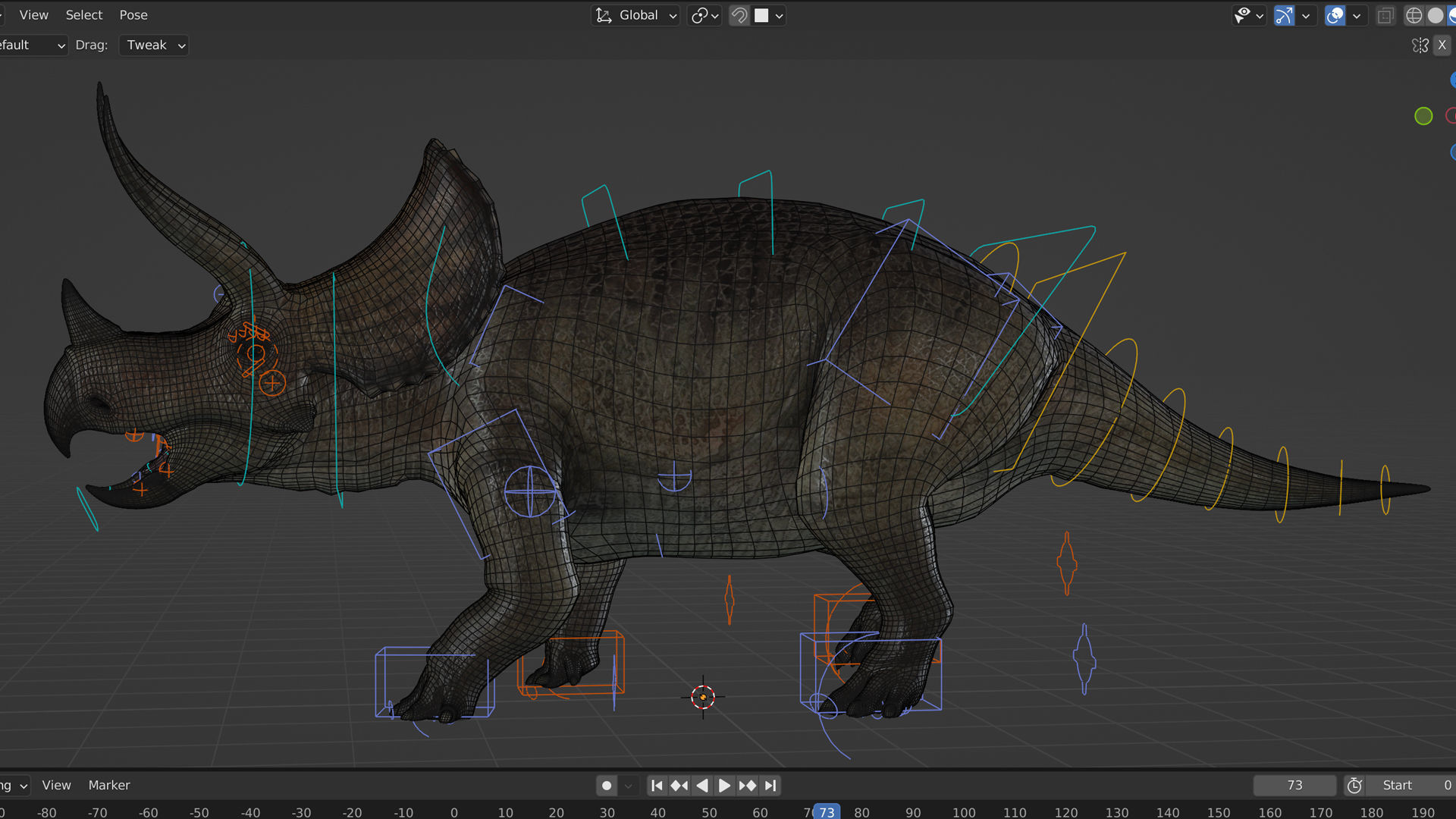 Triceratops Low-poly 3D model_8