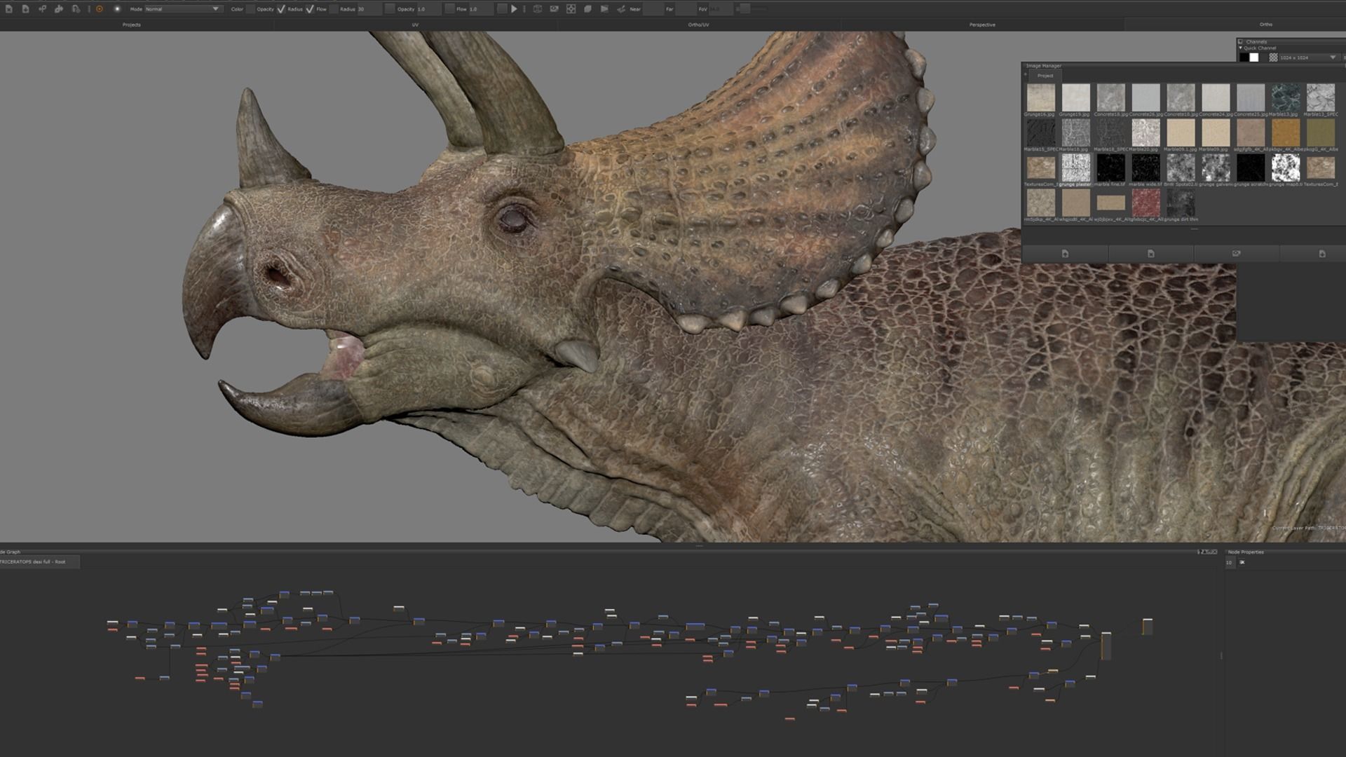 Triceratops Low-poly 3D model_9