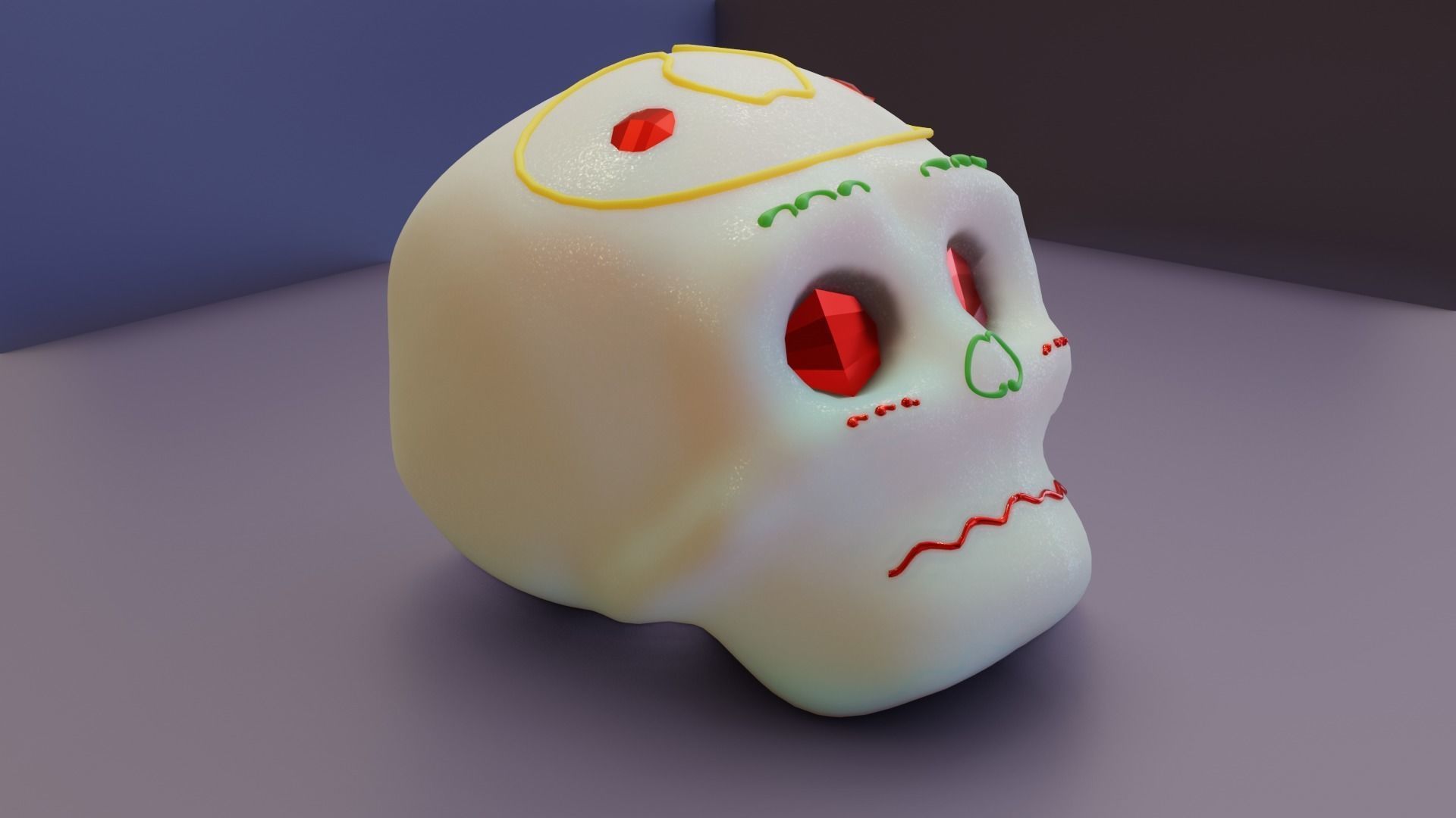 calaverita de azucar sugar skull 3D model_15