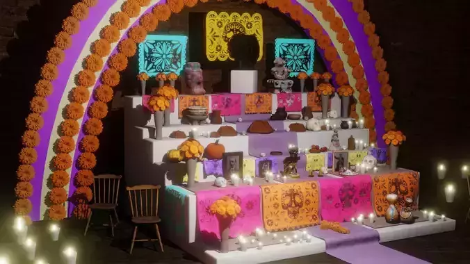 altar de muertos model 3D model