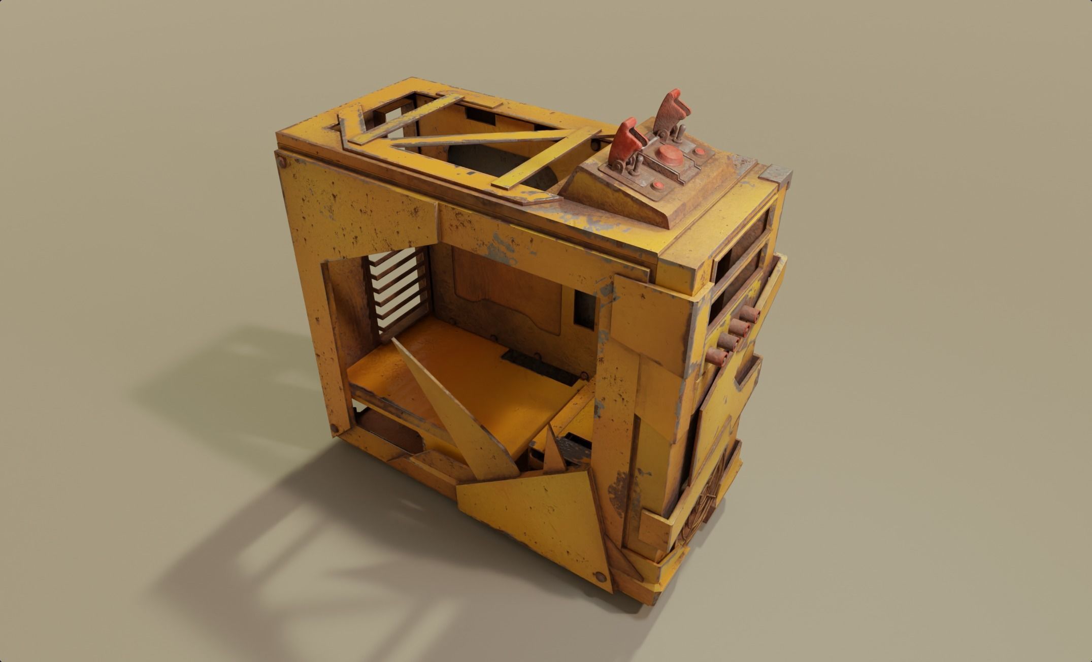 Custom pc case computer modding apocalypse rust  Low-poly 3D model_2
