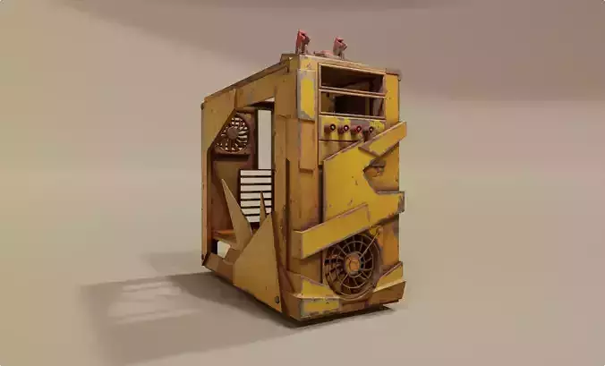 Custom pc case computer modding apocalypse rust  Low-poly 3D model
