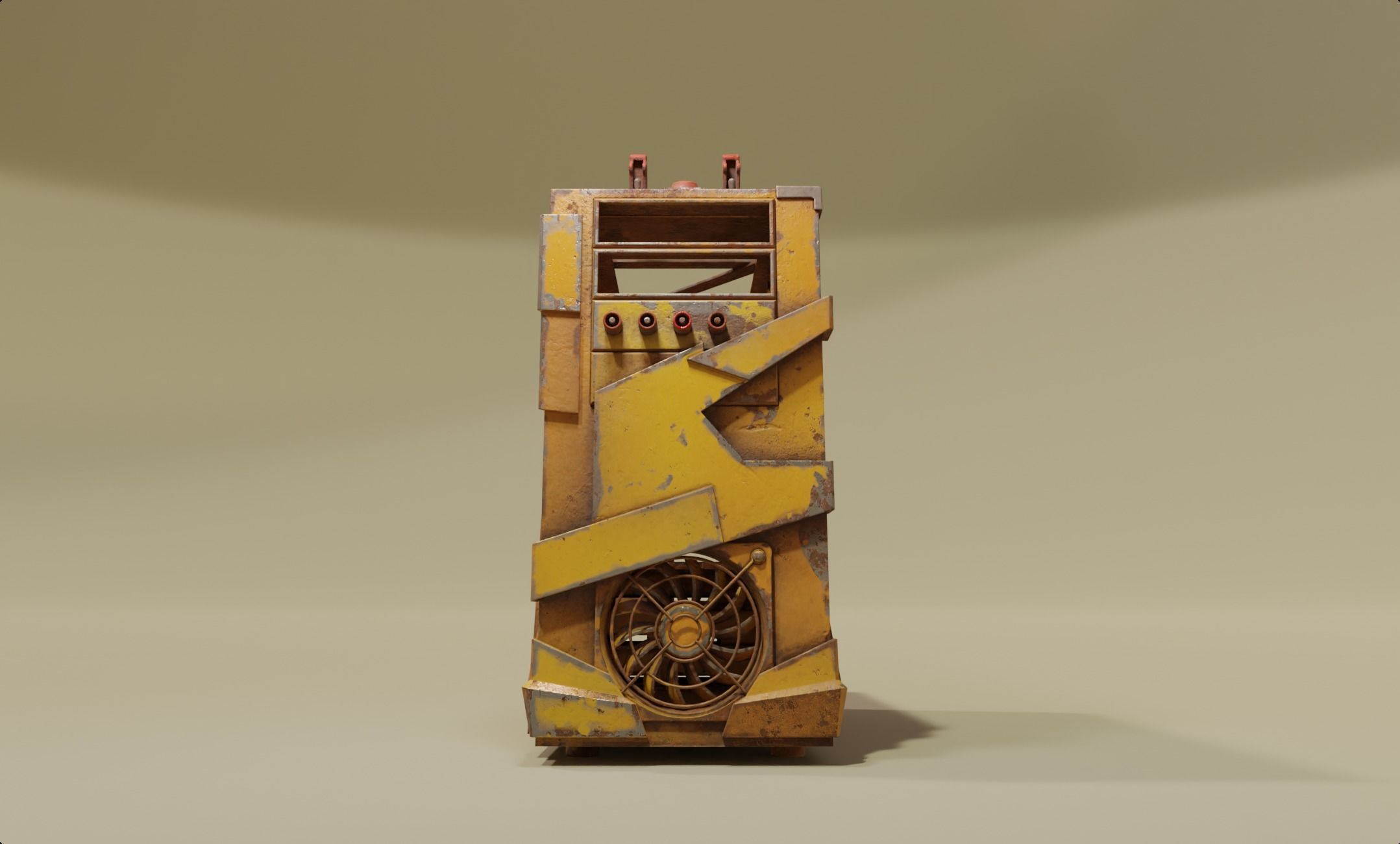 Custom pc case computer modding apocalypse rust  Low-poly 3D model_6