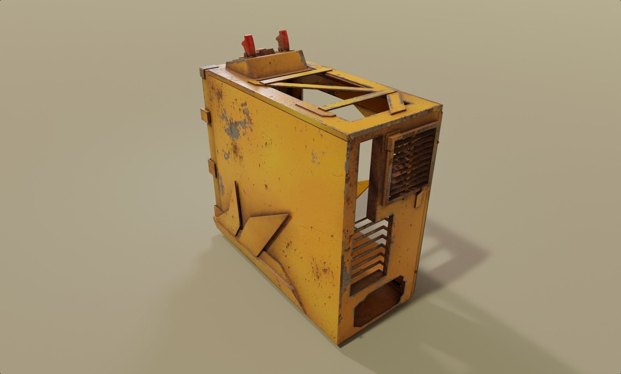 Custom pc case computer modding apocalypse rust  Low-poly 3D model_4