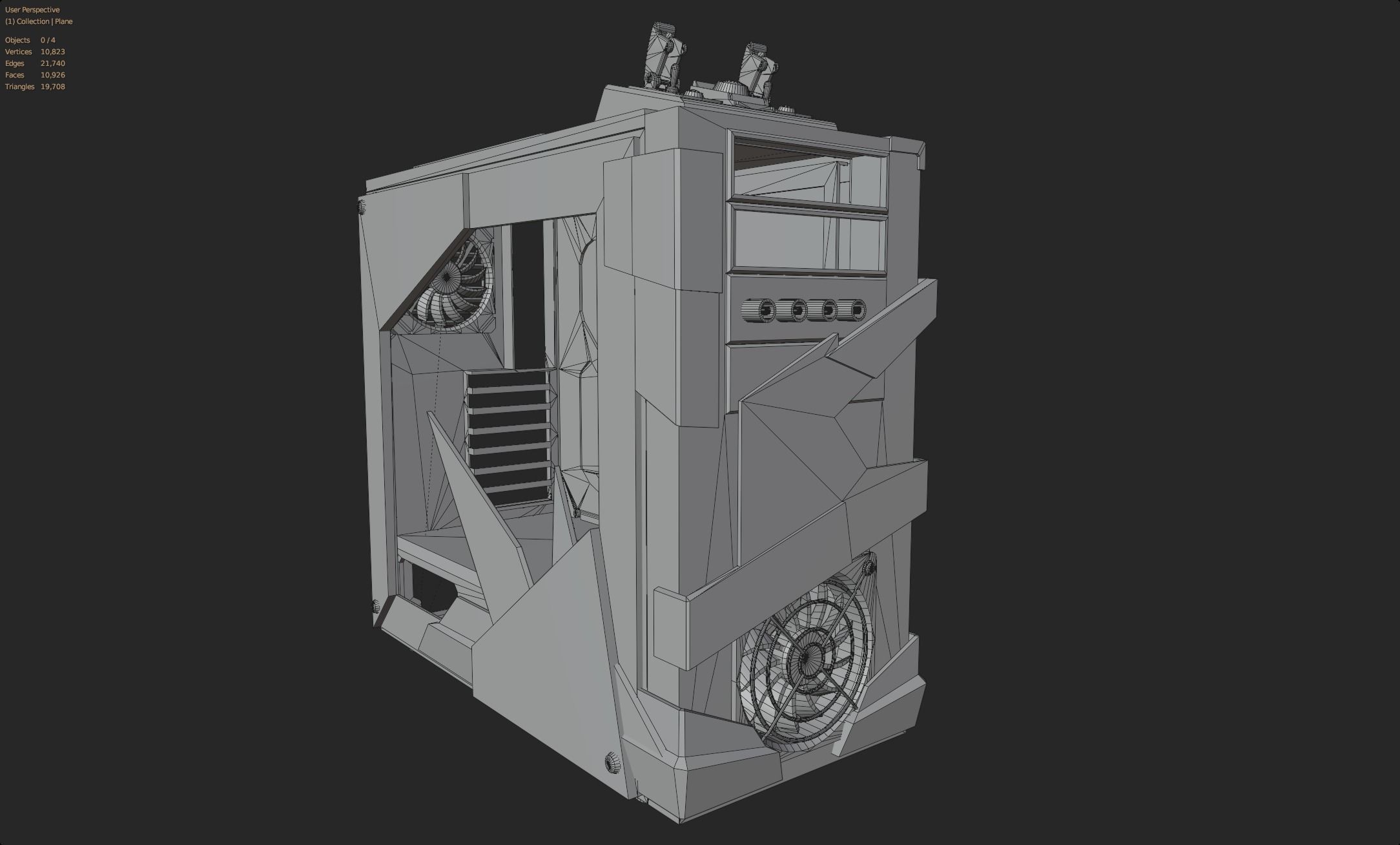 Custom pc case computer modding apocalypse rust  Low-poly 3D model_11