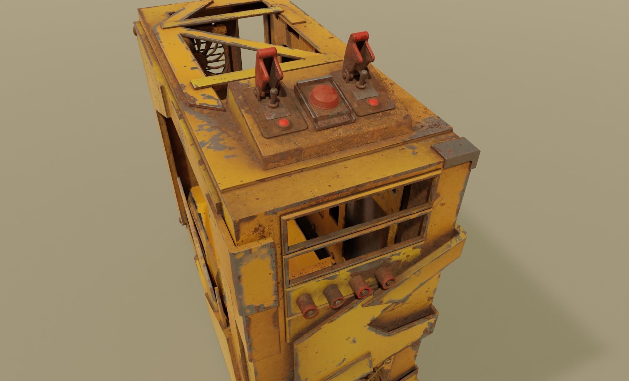 Custom pc case computer modding apocalypse rust  Low-poly 3D model_7