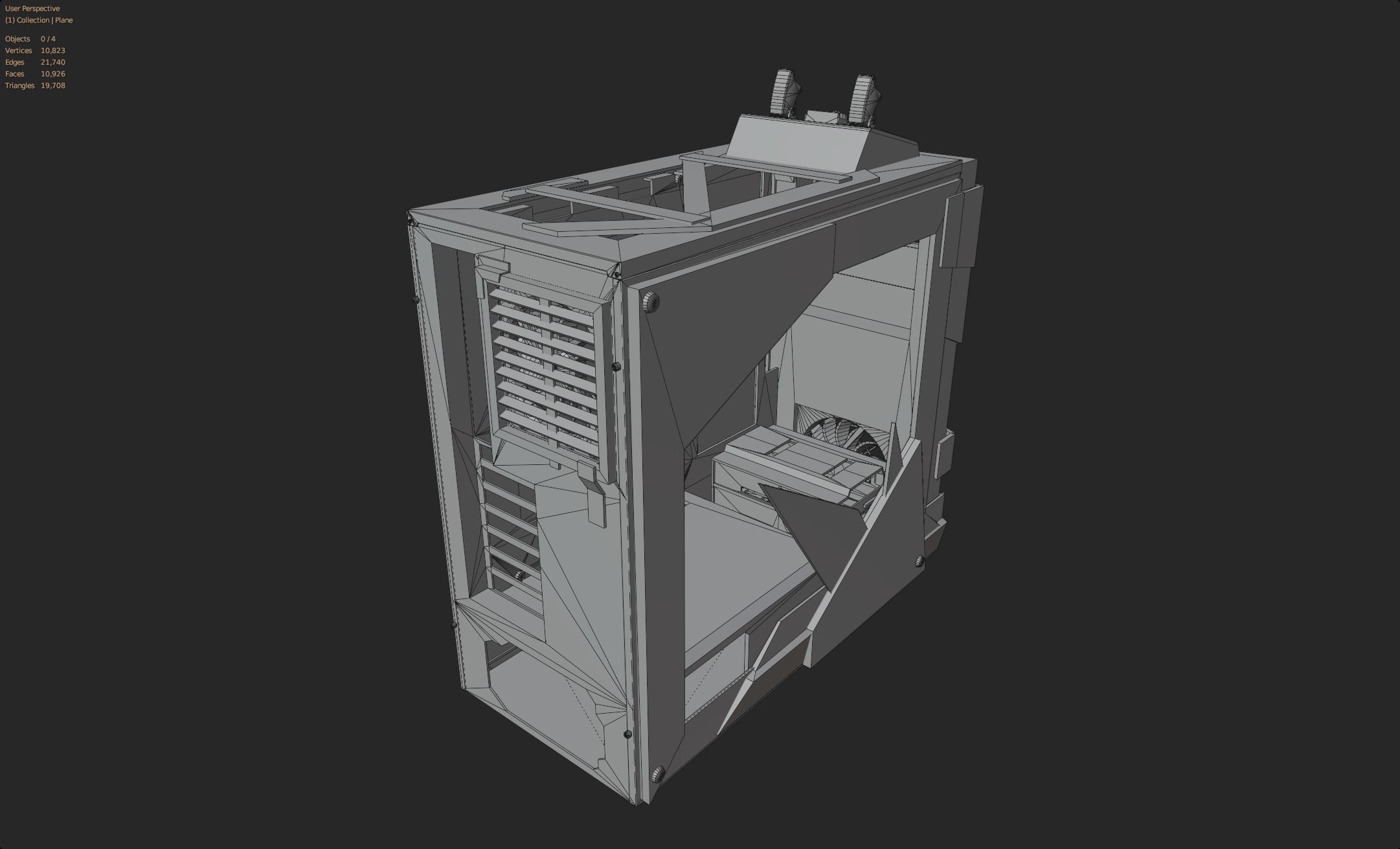Custom pc case computer modding apocalypse rust  Low-poly 3D model_12