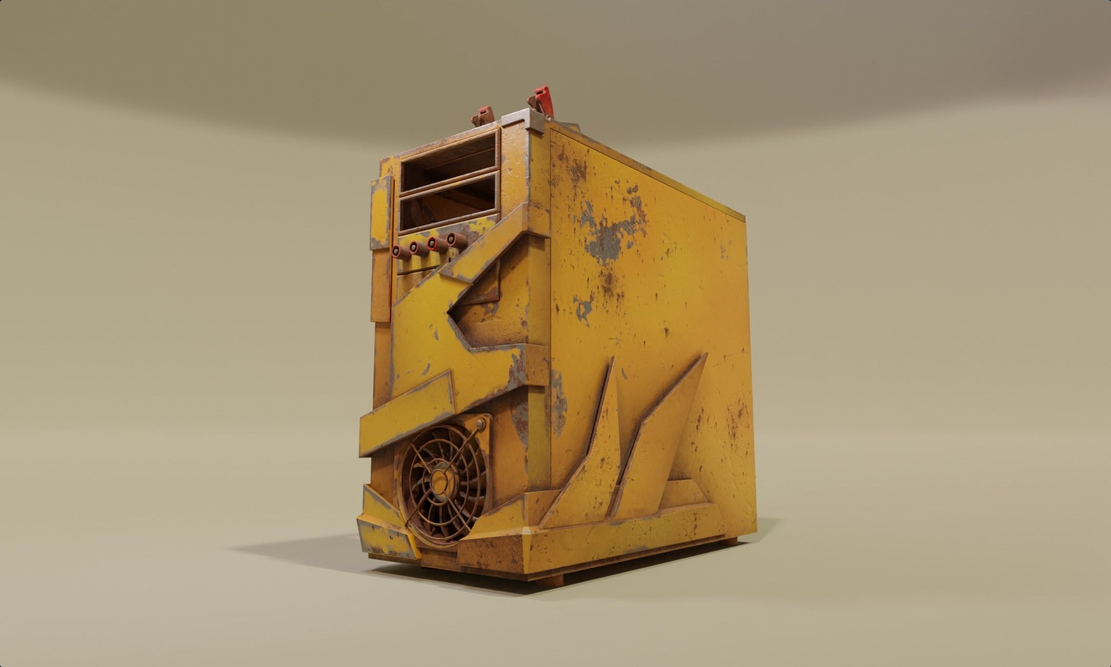 Custom pc case computer modding apocalypse rust  Low-poly 3D model_5