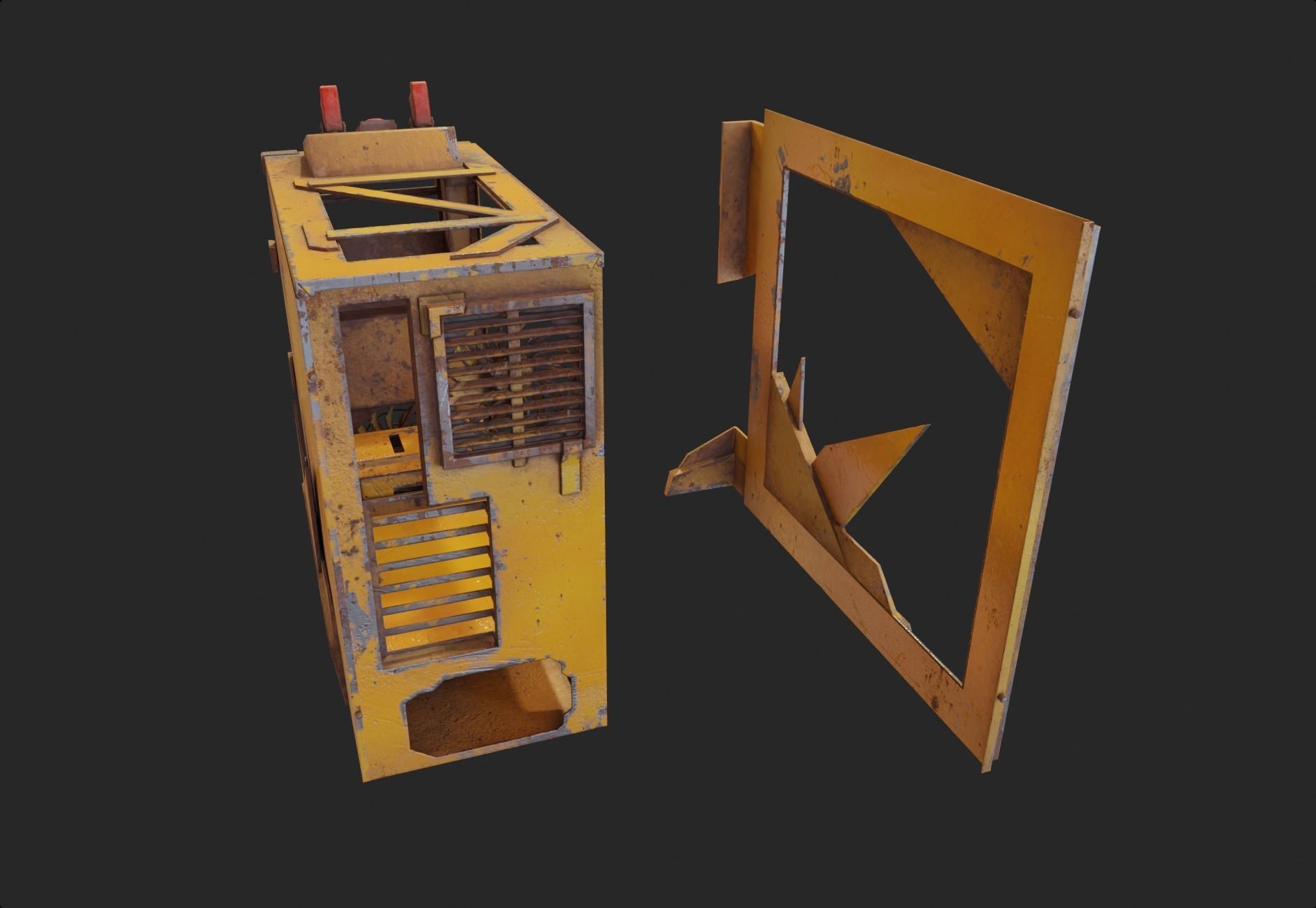 Custom pc case computer modding apocalypse rust  Low-poly 3D model_9