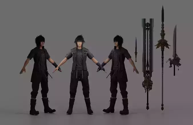 Noctis Lucis Caelum Final Fantasy 3D model Fully Rigged