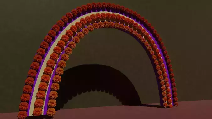 corona para altar dia de muertos 3D model