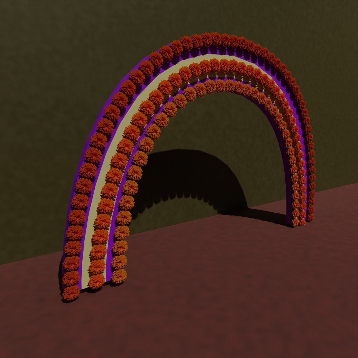 corona para altar dia de muertos 3D model_5