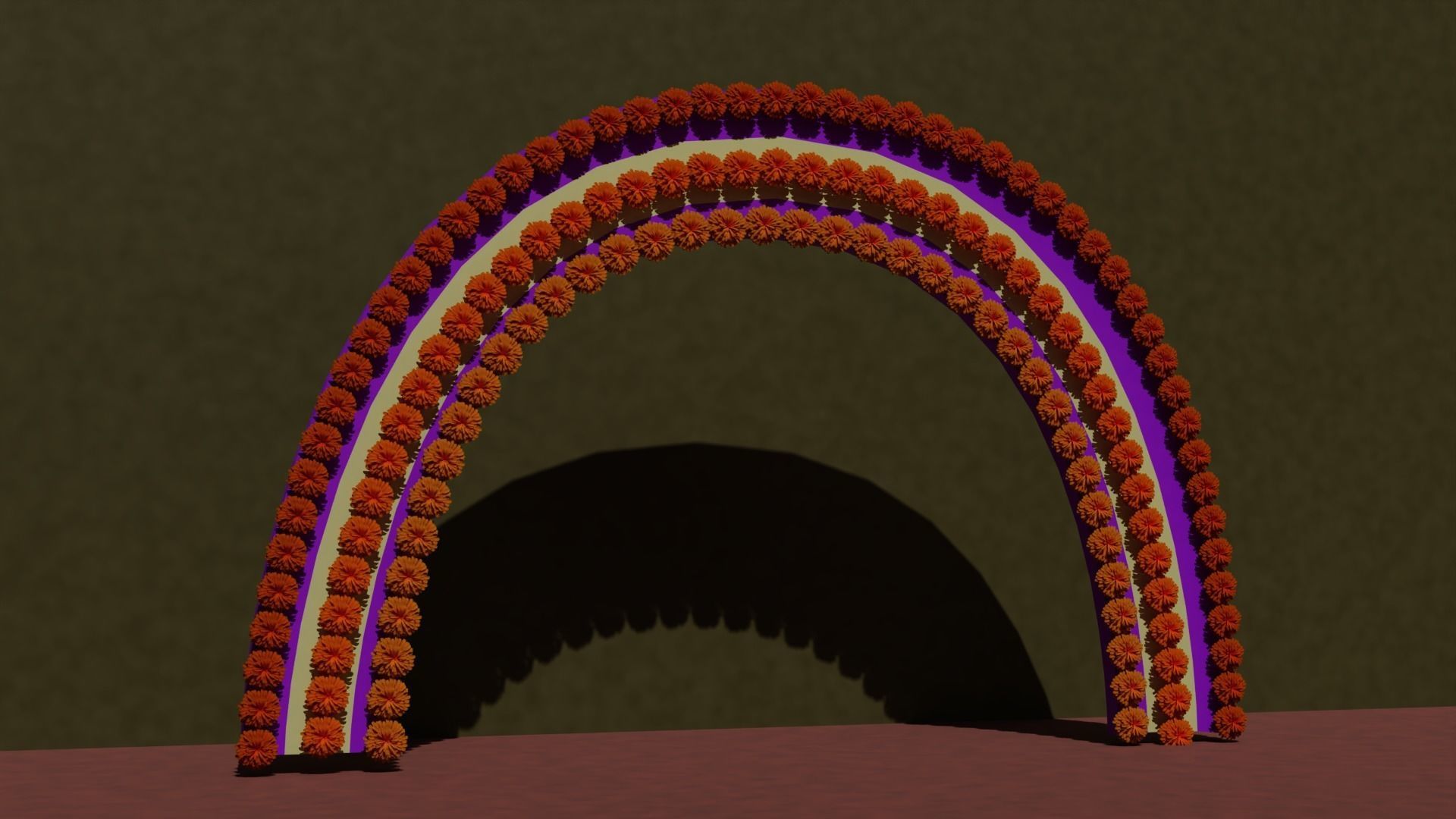 corona para altar dia de muertos 3D model_4