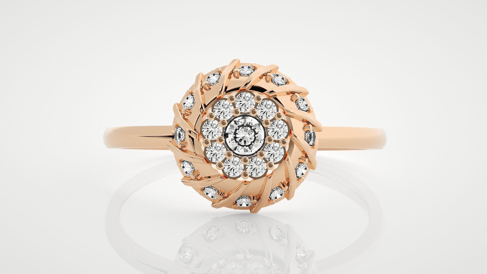 100 Ultra Light wt minimalist diamond ring 3dm stl renders 3D Model Collection_10