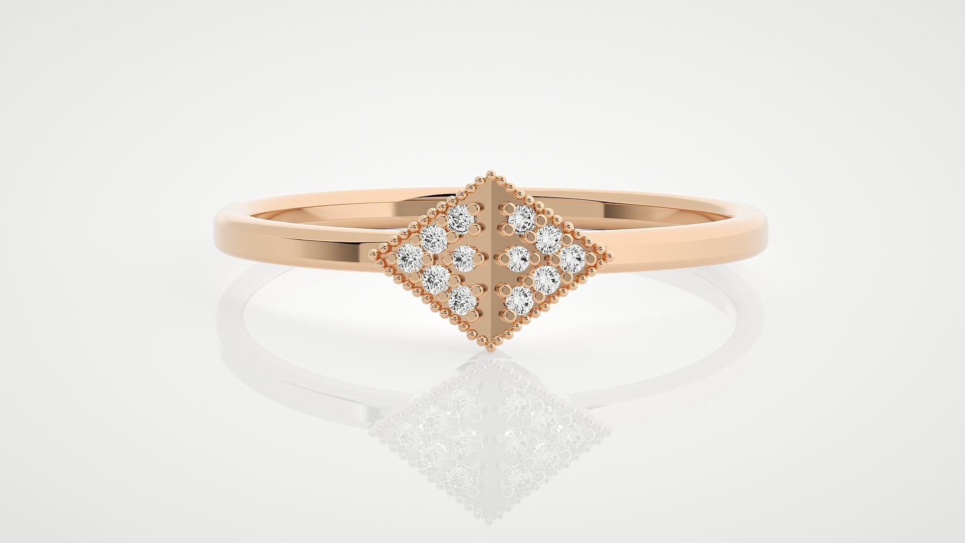 100 Ultra Light wt minimalist diamond ring 3dm stl renders 3D Model Collection_48