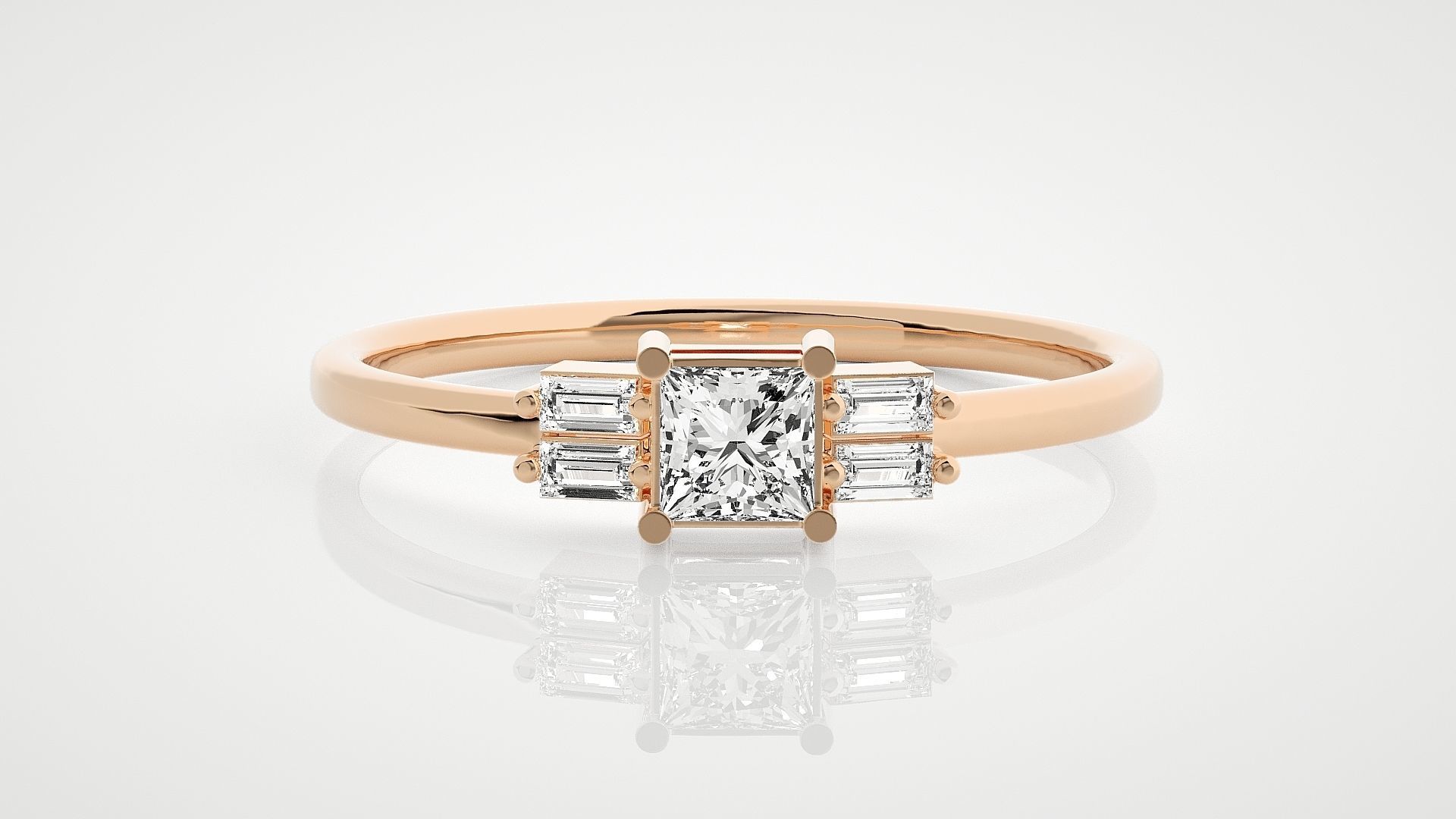 100 Ultra Light wt minimalist diamond ring 3dm stl renders 3D Model Collection_94