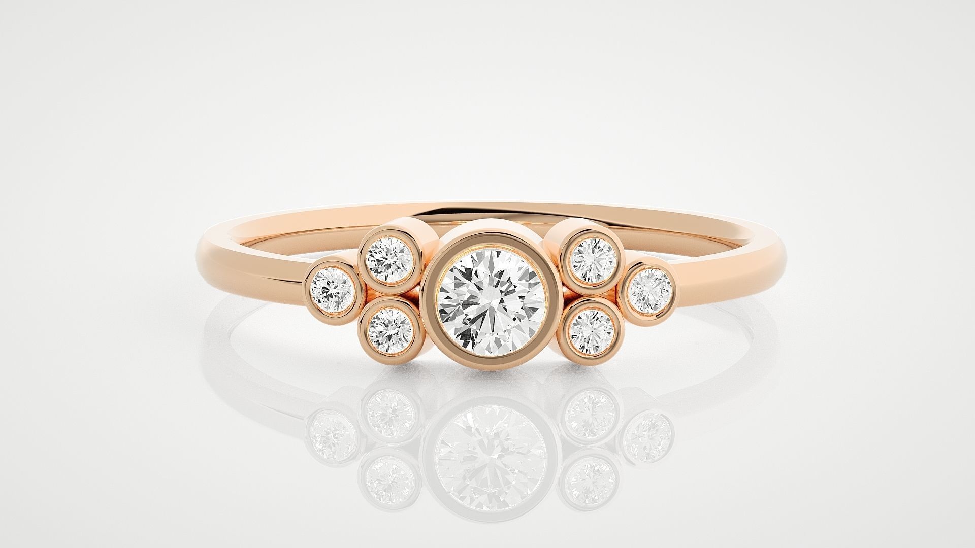 100 Ultra Light wt minimalist diamond ring 3dm stl renders 3D Model Collection_23