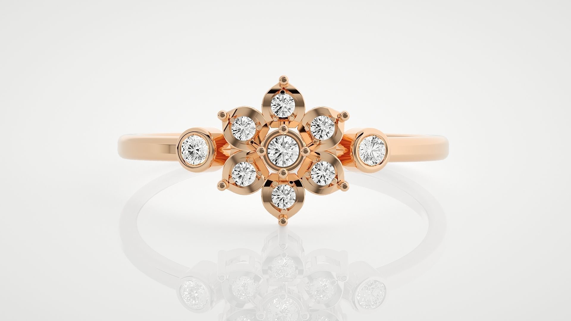 100 Ultra Light wt minimalist diamond ring 3dm stl renders 3D Model Collection_102