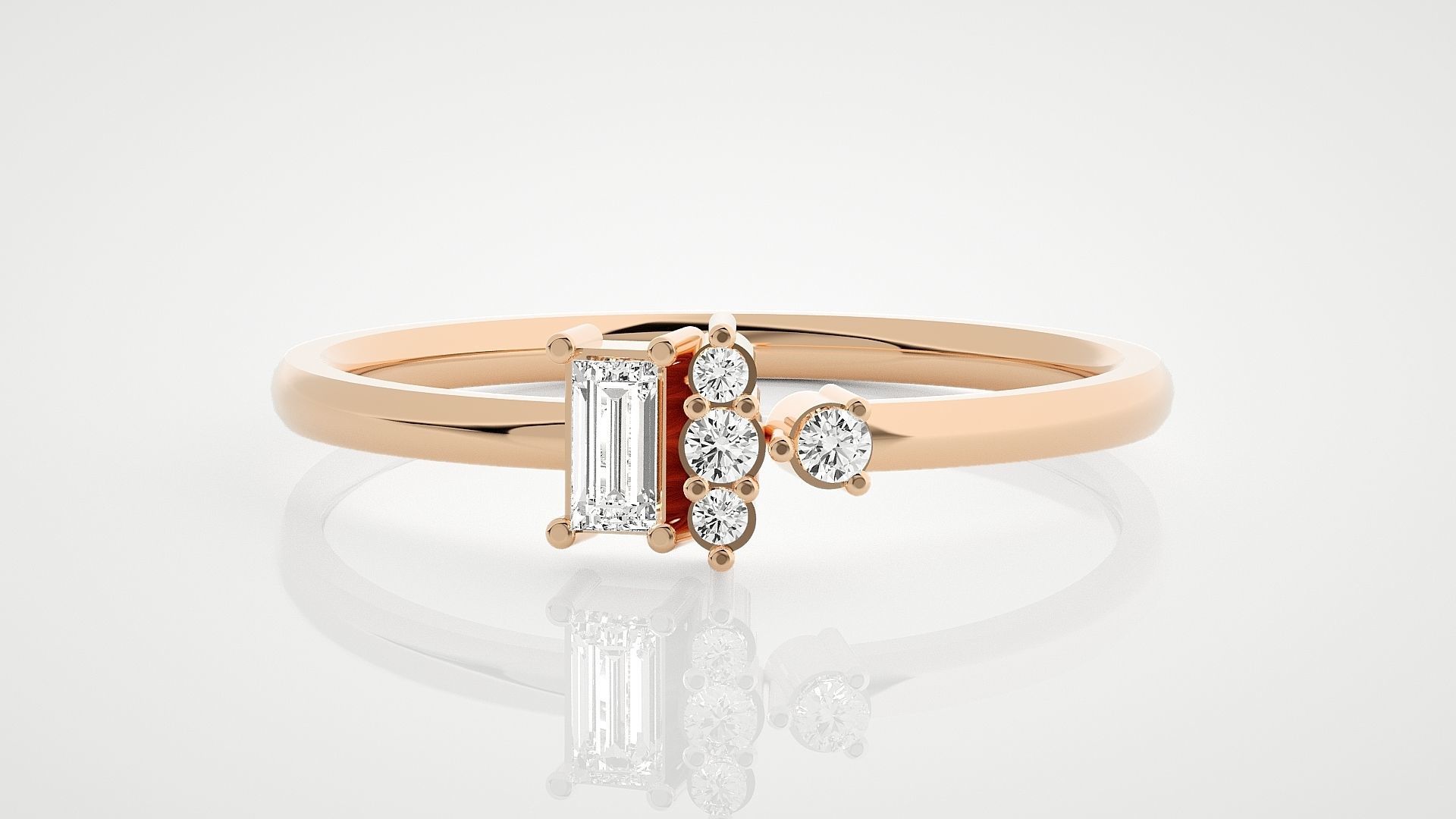 100 Ultra Light wt minimalist diamond ring 3dm stl renders 3D Model Collection_11